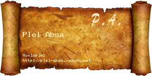 Plel Absa névjegykártya